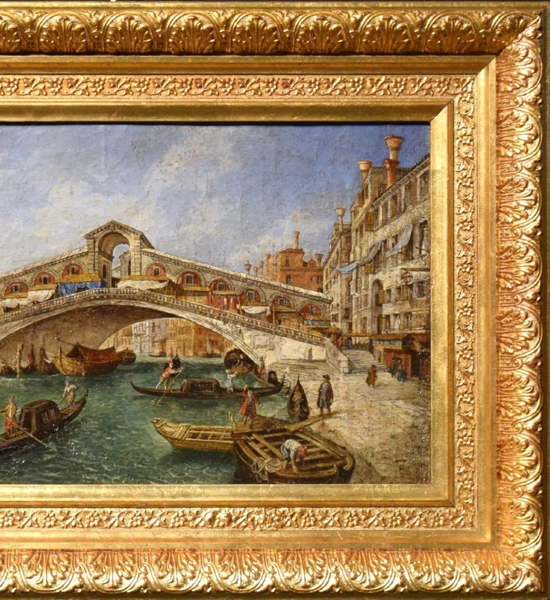 Venice, The Rialto Bridge - Venetian Master, 18th Century-photo-4