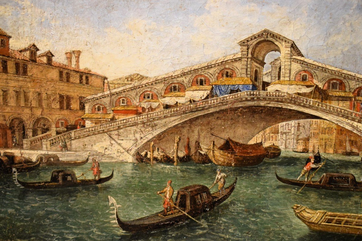 Venise, le Pont du Rialto - Maître vénitien du XVIIIe siècle-photo-1