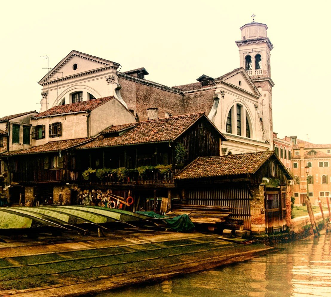 Venice, The "rio Di San Trovaso" Giuseppe Riva (ivrea 1834 -1916)-photo-8