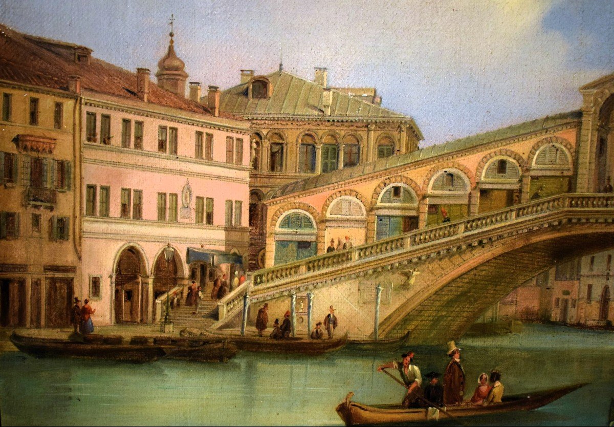  Venice, The Rialto Bridge - Giuseppe Coen (treviso 1811–1856 Venice)-photo-1