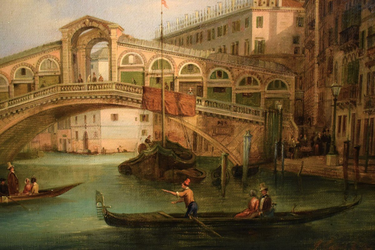  Venice, The Rialto Bridge - Giuseppe Coen (treviso 1811–1856 Venice)-photo-2