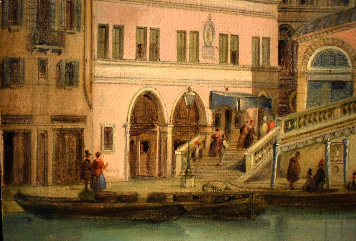 Giuseppe Coen (1811–1856 ) Venise, le Pont du Rialto sur Grand  Canal-photo-4