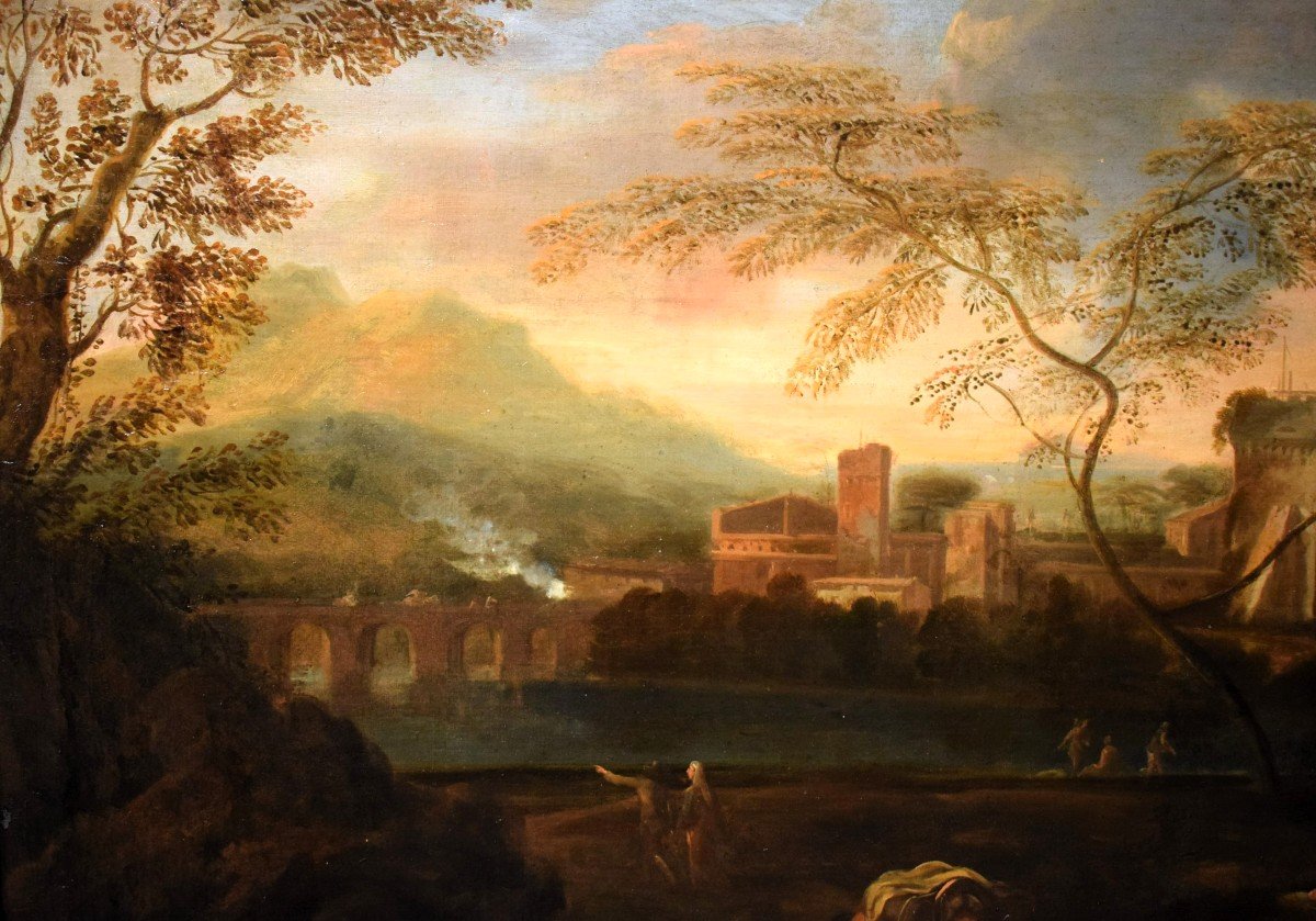 Paysage idyllique  au coucher du soleil - Johann Heinrich Roos (1631 – 1685) atelier-photo-1