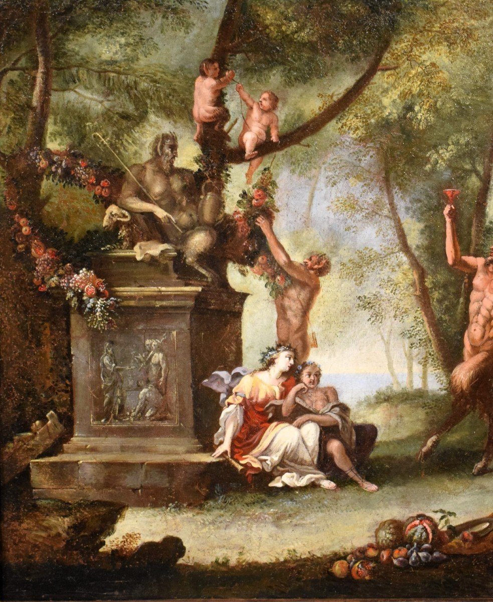 Bacchanal With Offerings To The Statue Of Pan - Filippo Lauri (rome, 1623–1694 )workshop-photo-3