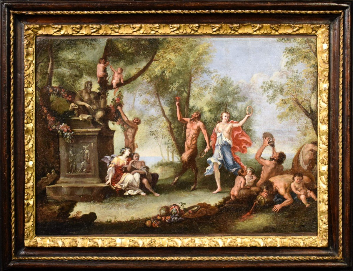 Bacchanal With Offerings To The Statue Of Pan - Filippo Lauri (rome, 1623–1694 )workshop