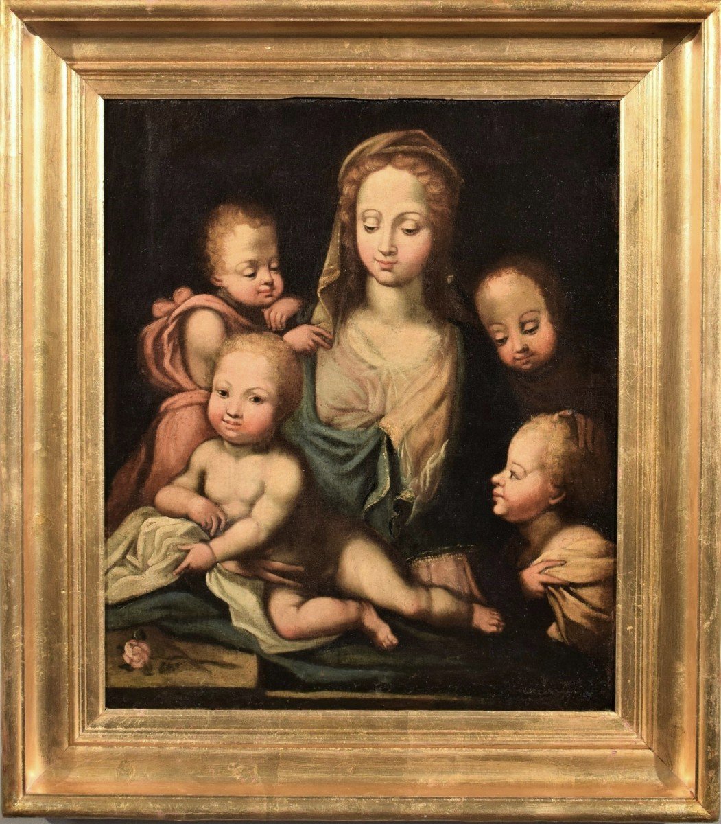 Madonna With Child And Angels - Italian School Of The 16th Century -photo-2