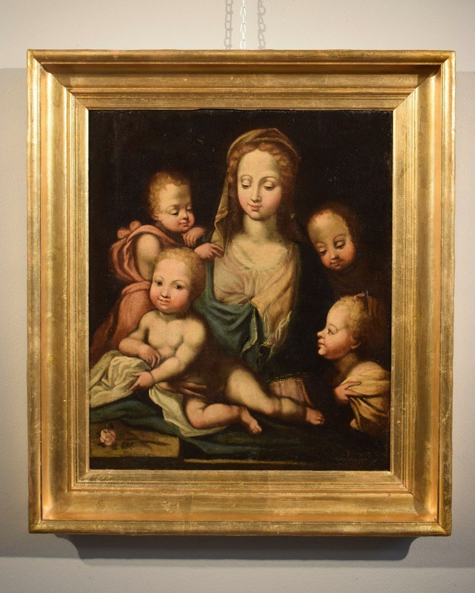 Madonna With Child And Angels - Italian School Of The 16th Century -photo-8