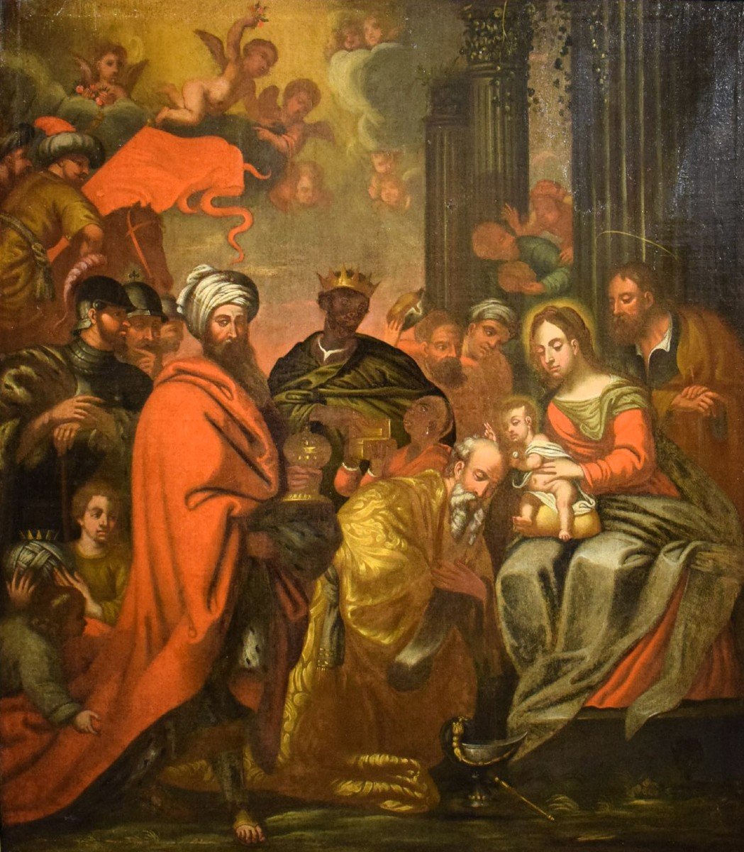 The Adoration Of The Magi -  Flemish Master 1st Half Of The 17th Century-photo-2