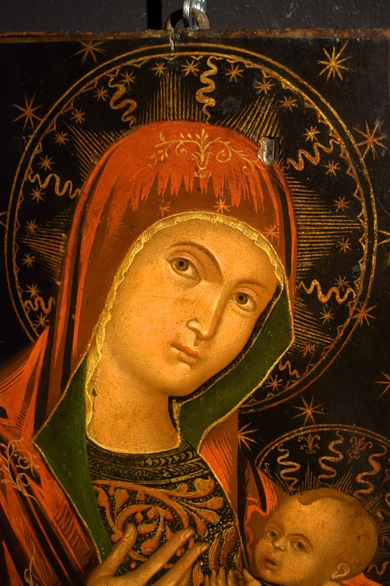 The Virgin With Child Veneto-cretan Icon 17th Century-photo-4