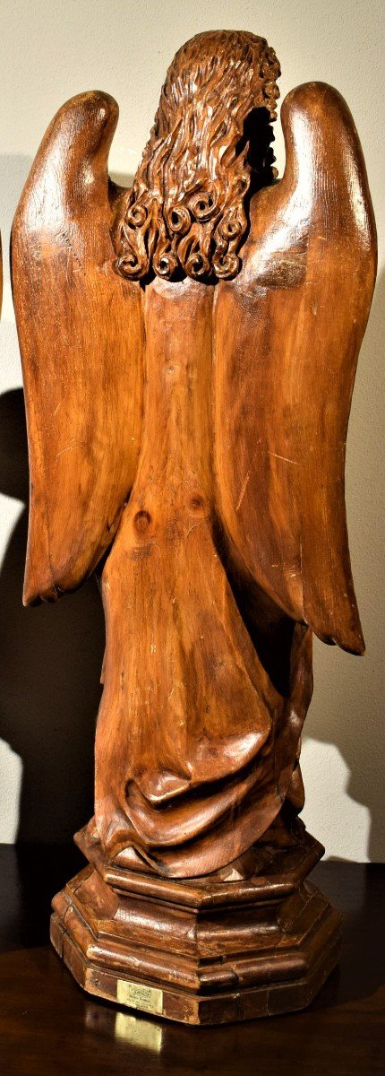  Archangel  -  Large Flamish Full-length Wooden Sculpture -  18 Th Century-photo-3