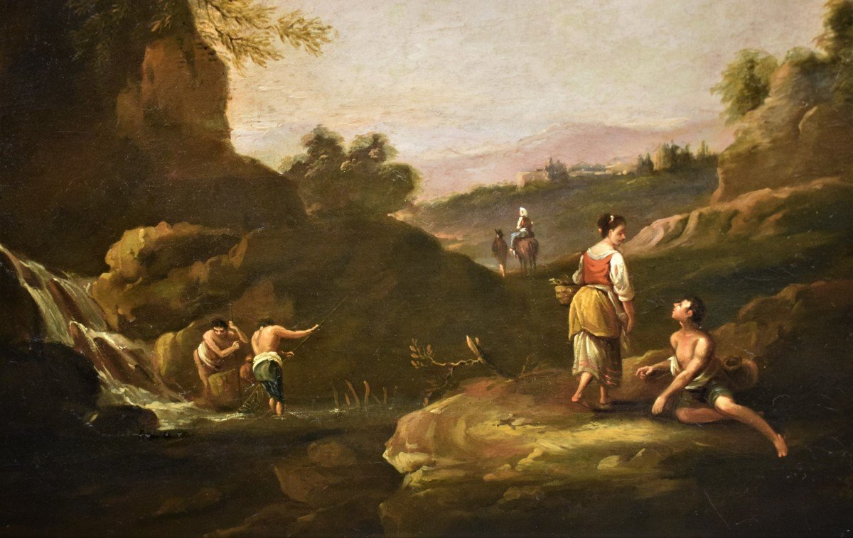 Idyllic Pastoral Landscape -  Francesco Zuccarelli (pitigliano 1702-florence1788) Attributed-photo-4