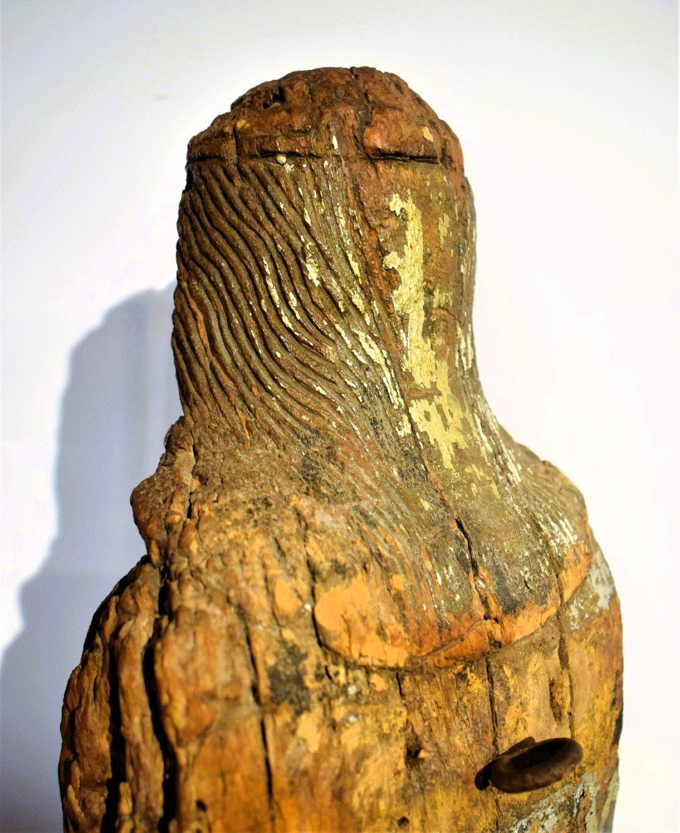 The Virgin Medieval Wooden Sculpture, France First Of The 15th Century -photo-4