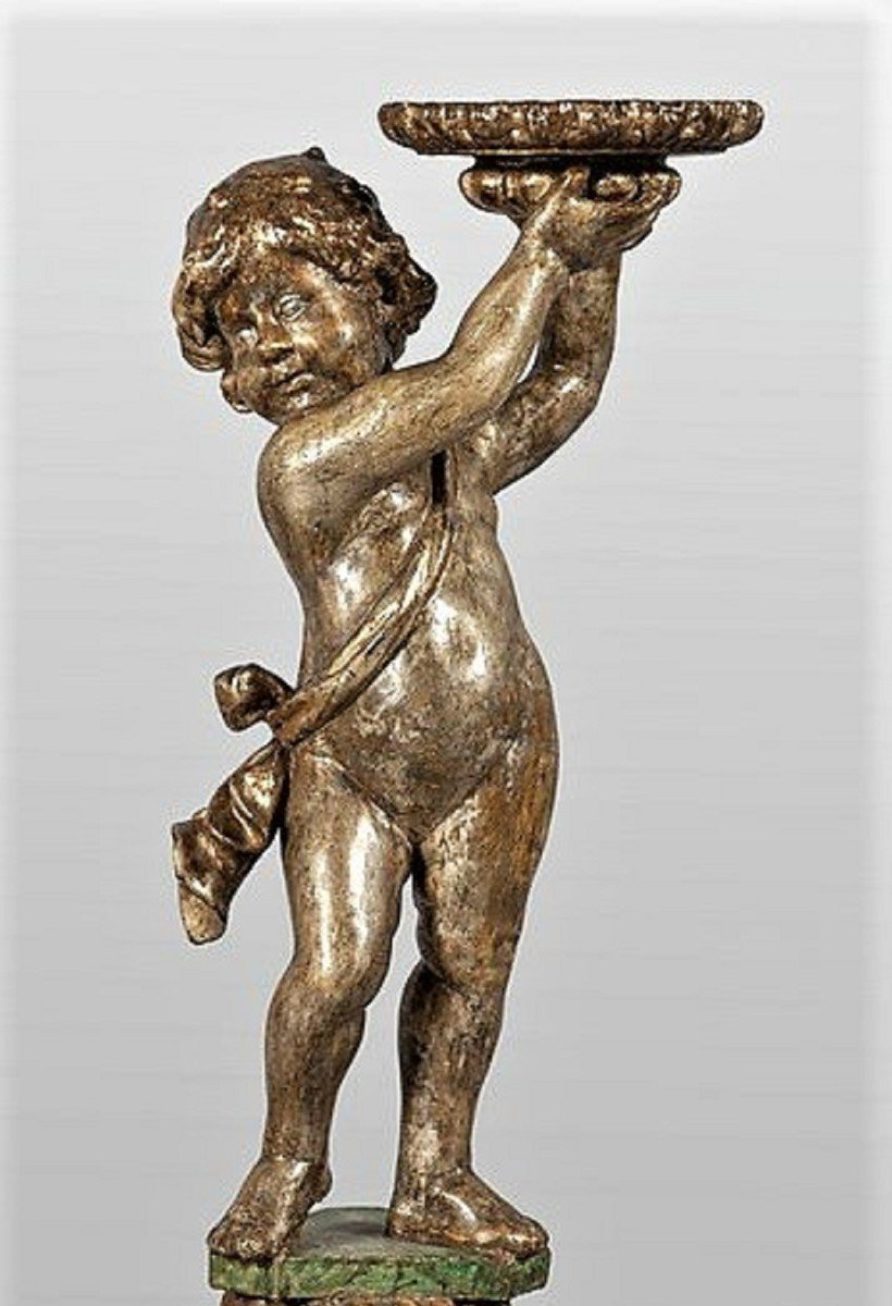 Sculpture en bois  représentant un Putto - Venise, époque Louis XVI -photo-2