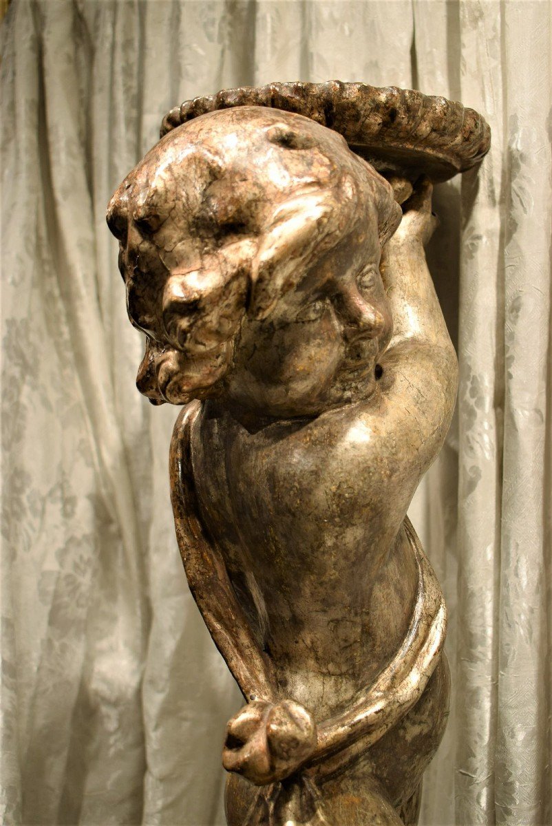 Sculpture en bois  représentant un Putto - Venise, époque Louis XVI -photo-1