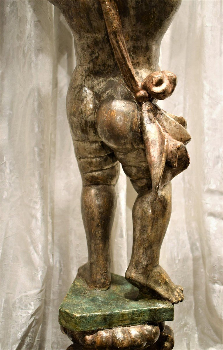 Sculpture en bois  représentant un Putto - Venise, époque Louis XVI -photo-3