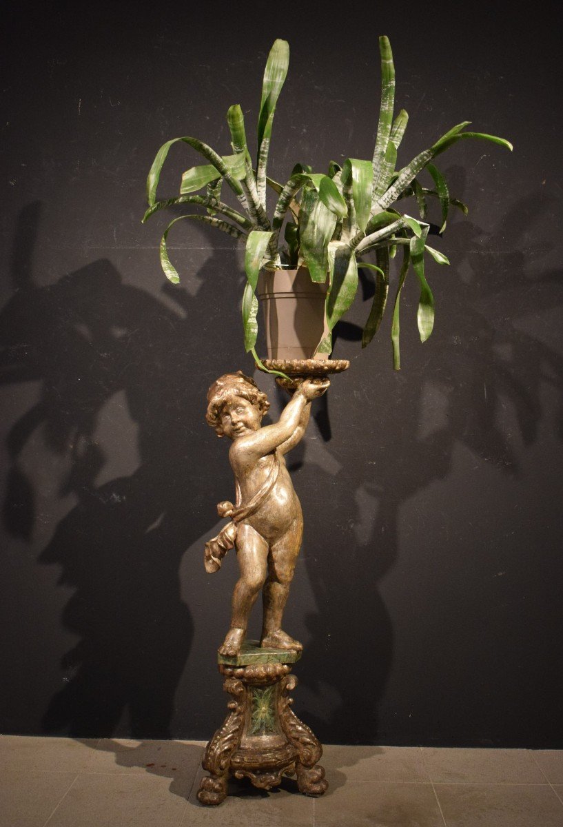 Sculpture en bois  représentant un Putto - Venise, époque Louis XVI -photo-7