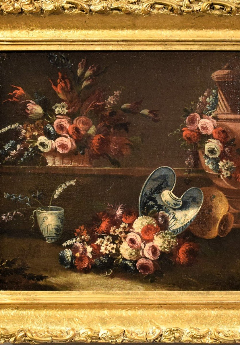 Nature morte de fleurs et majolique - Gaspare Lopez (Naples 1677-Florence 1732)-photo-3