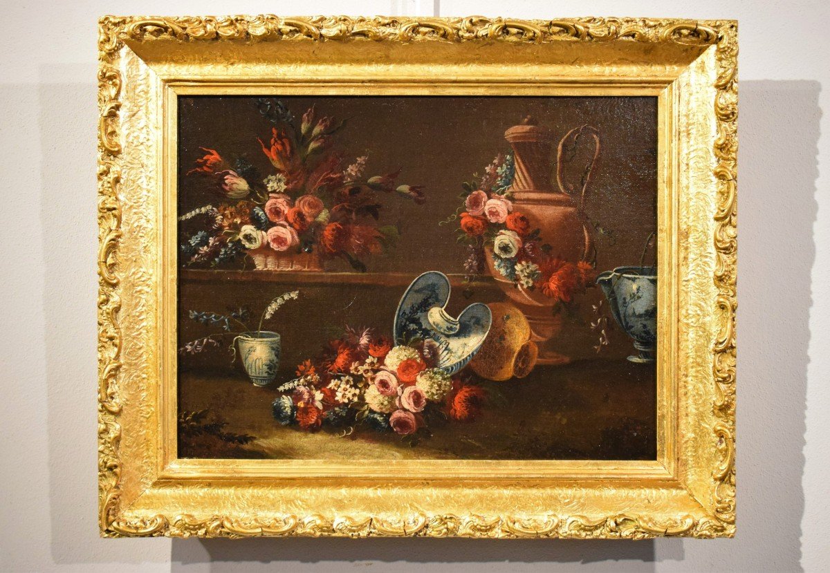 Nature morte de fleurs et majolique - Gaspare Lopez (Naples 1677-Florence 1732)-photo-7