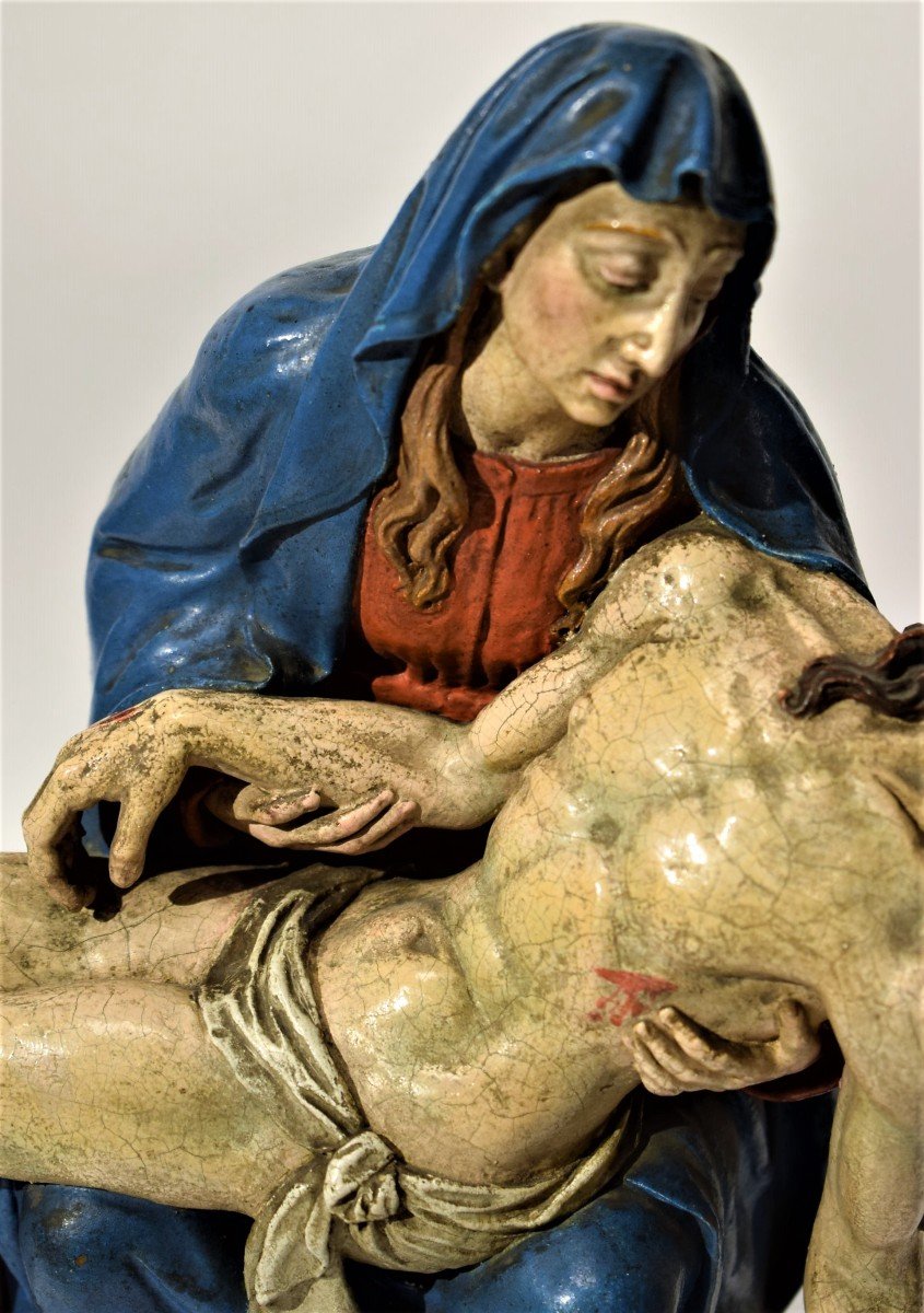 La Pietà - terre cuite  policrome - Boulogne, XVIIIème-photo-6