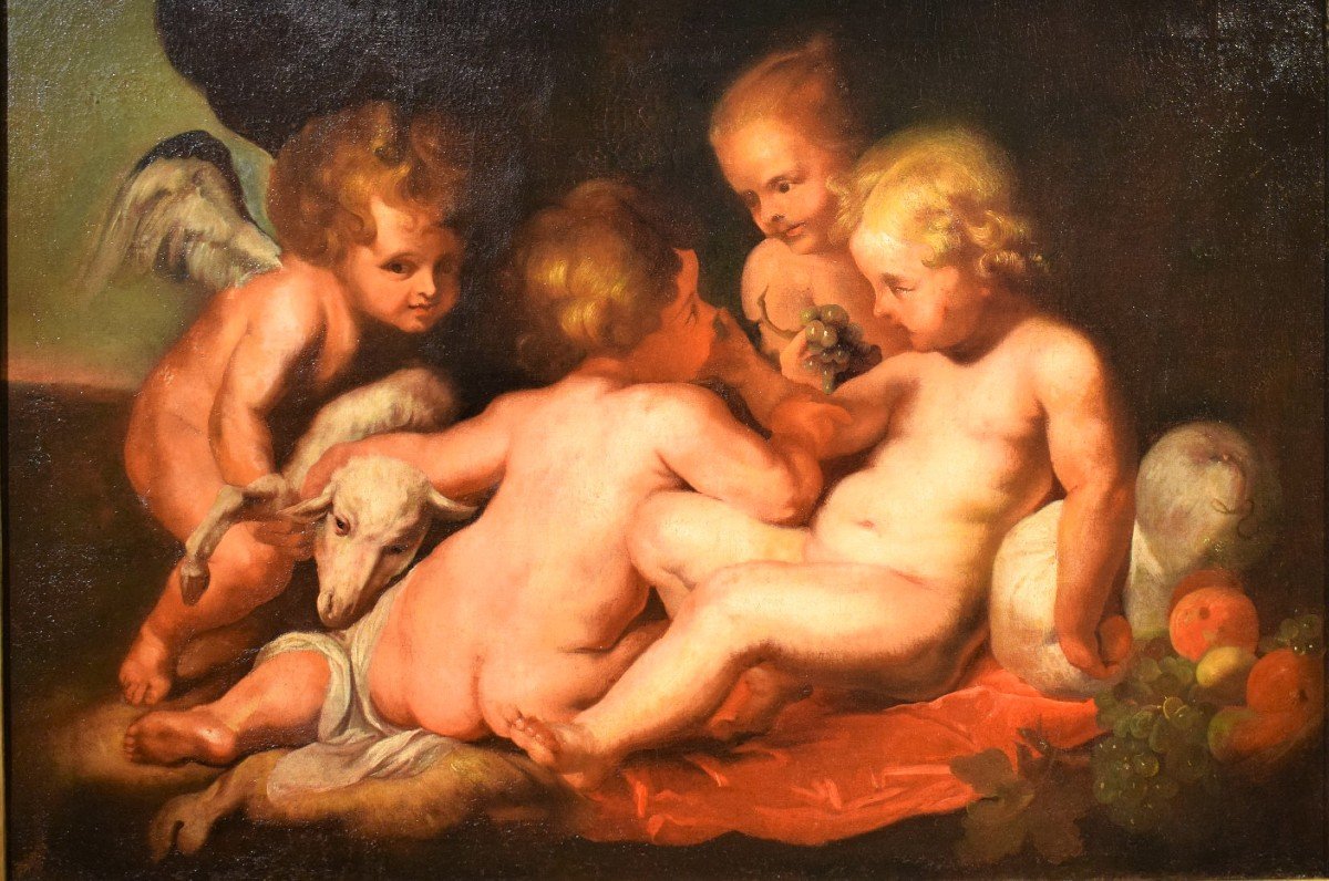 Bacchanale De Putti - école De Peter  Paul Rubens - XVIIème-photo-2