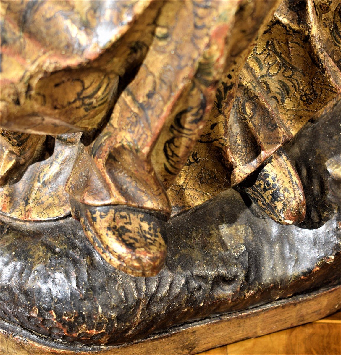 The Virgin Suffering Under The Carved And Gilded Wooden Cross-photo-2