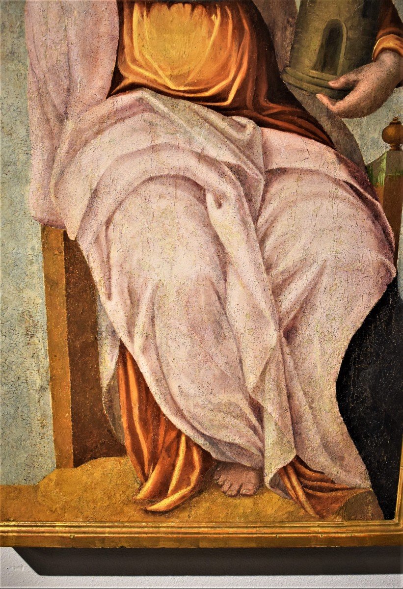 Saint Barbara Oil On Table Early 16th Century Central Italy-photo-4