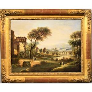 Paysage fluvial  - Atelier Paolo Anesi (Rome 1697-1773)