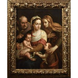 Sainte Famille - Cercle de G.B.Ramenghi dit Bagnocavallo  (Bologne, 1521-1601)    