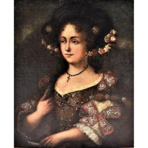 Portrait de Jeune Femme  en costume provençal - début XVIIIème