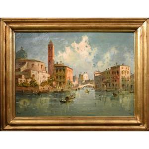 Venise, le Grand Canal à Cannaregio - Giuseppe Riva (1834-1916)