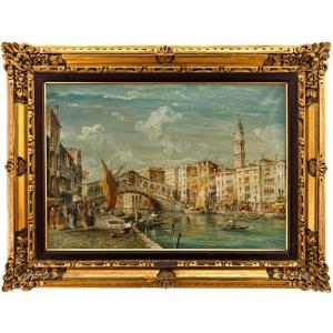 Venise, le pont du Rialto  - Eugenio Bonivento (1880-1956)