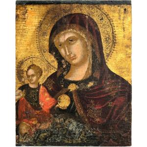 Madonna And Child - Gold Background  - Cretan-venetian School  -16th Century
