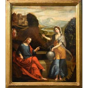 Christ And The Samaritan Woman - Emilian Master Of The 17th Century