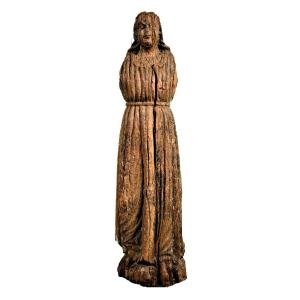 The Virgin Medieval Wooden Sculpture, France First Of The 15th Century 