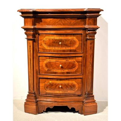 Small Louis XIV Inlaid Commode, Front Displaced - XVIIIth
