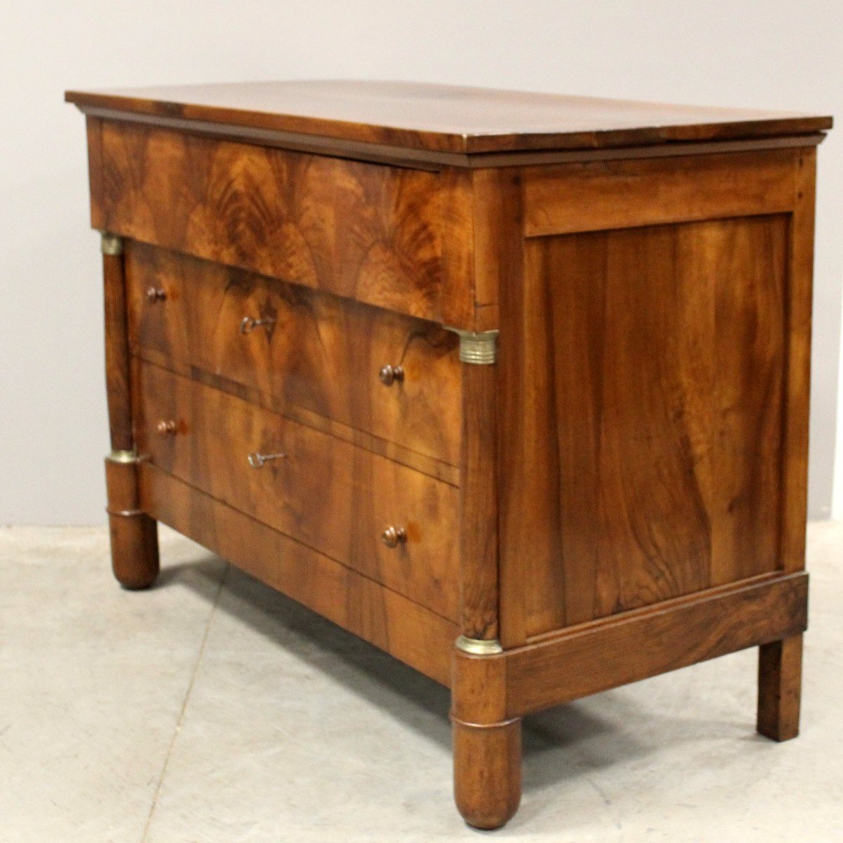 Antique Empire Chest Of Drawers In Walnut - 19th-photo-2