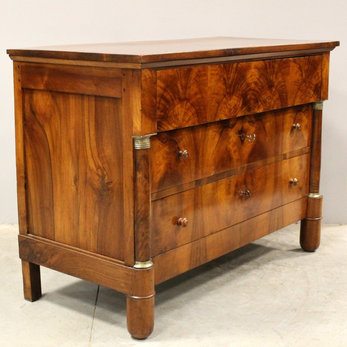 Antique Empire Chest Of Drawers In Walnut - 19th-photo-3