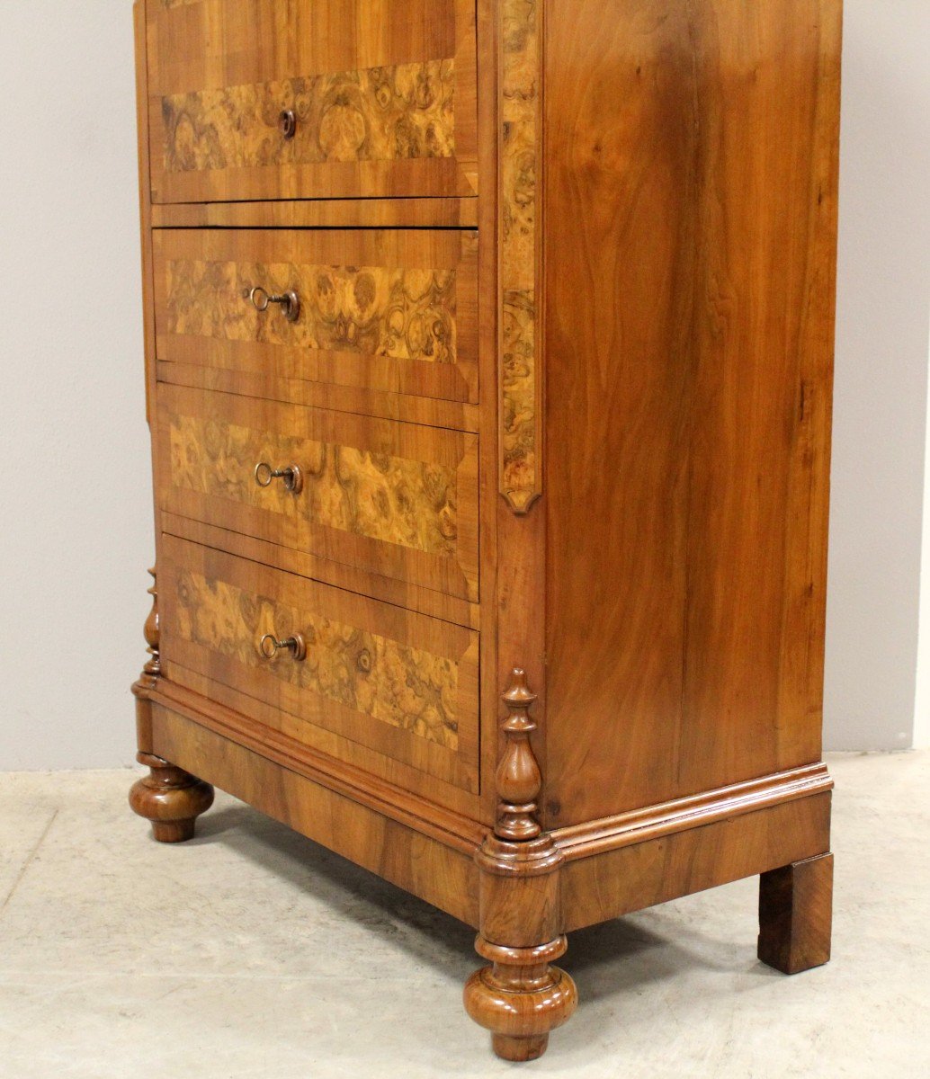 Antique Louis Philippe Secretaire In Walnut - Italy 19th-photo-5