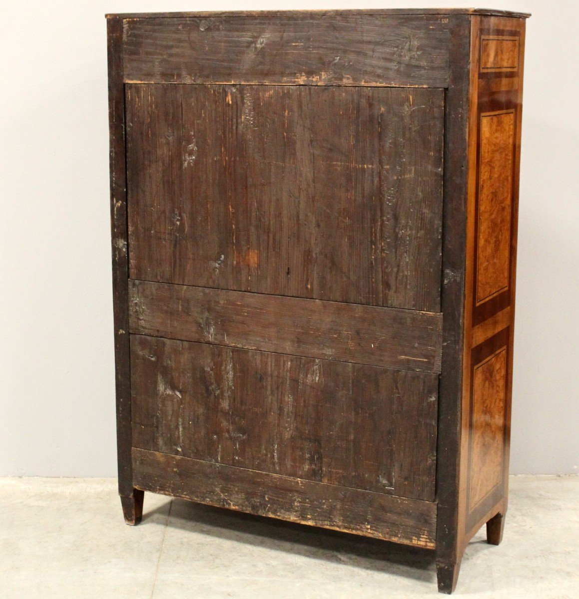 Antique Louis XVI Secretaire In Walnut Inlaid - 18th-photo-8