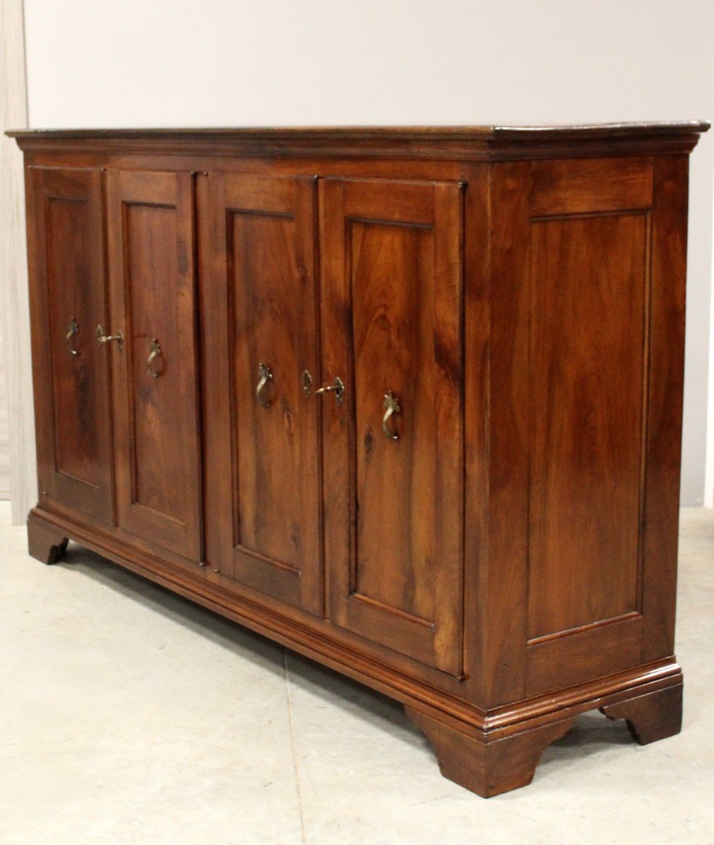 Ancien Enfilade Buffet à 4 portes en noyer (185 cm) - Italie 18ème-photo-4