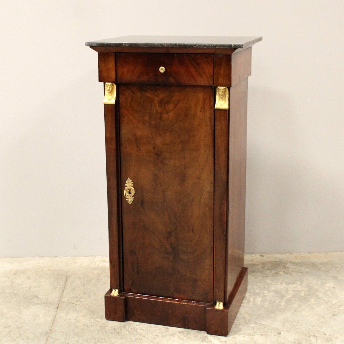 Antique Empire Bedside Nightstand Table "return From Egypt" 1798/1805  In Mahogany