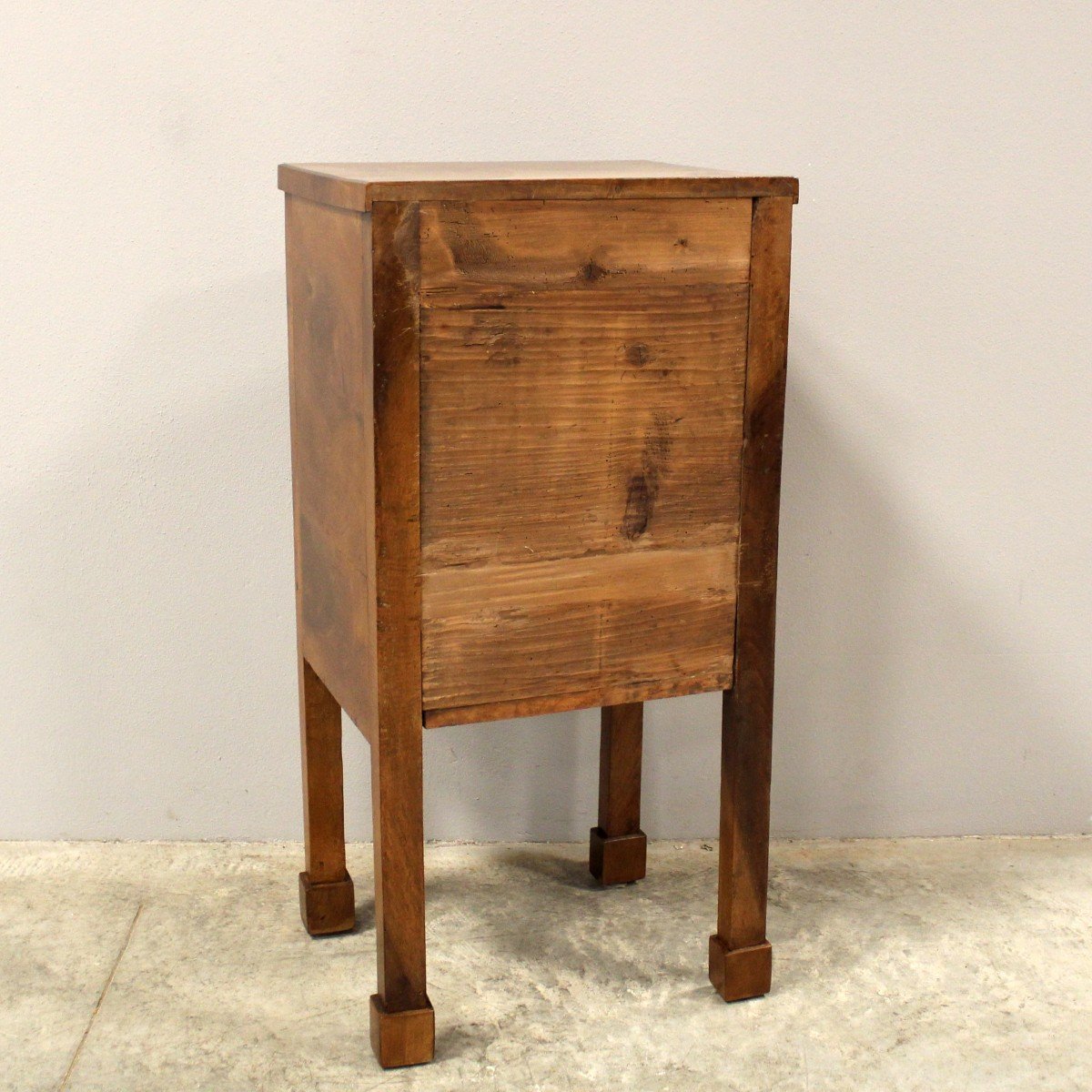 Antique Empire  Bedside Nightstand Table In Walnut - Italy 19th-photo-7