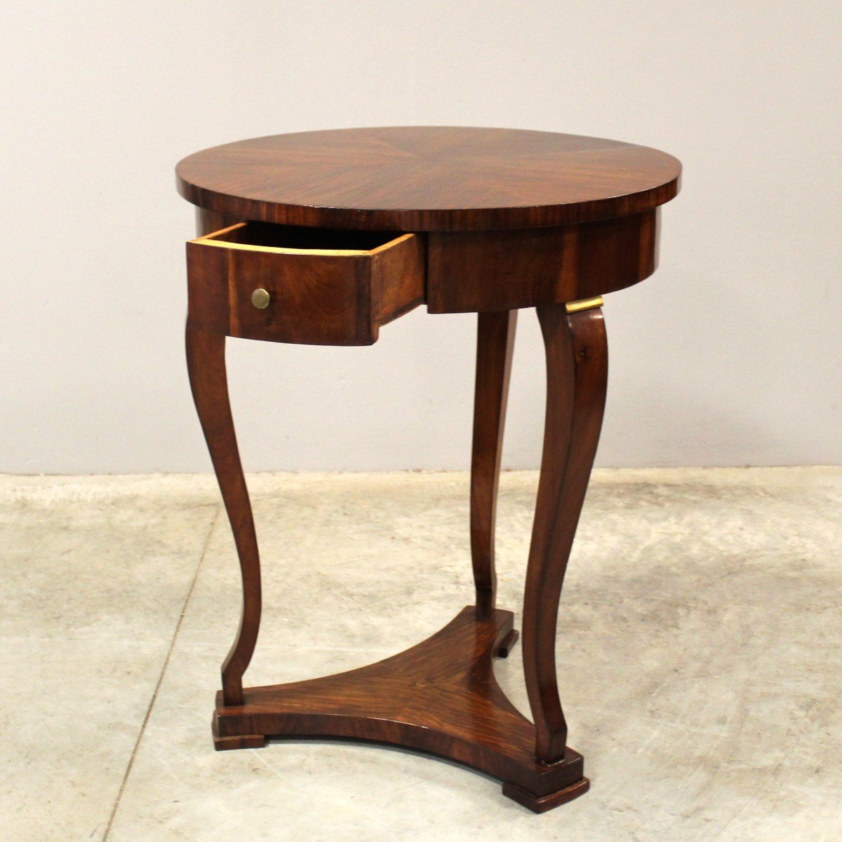 Antique Charles X Small Table In Walnut - Italy 19th-photo-4