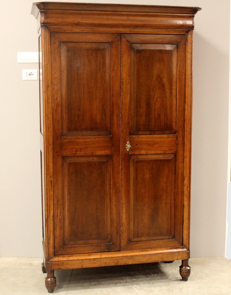 Antique Louis Philippe Cabinet Wardrobe In Walnut - Italy 19th-photo-2