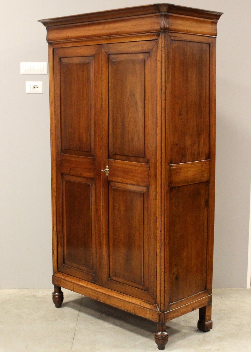 Antique Louis Philippe Cabinet Wardrobe In Walnut - Italy 19th-photo-3