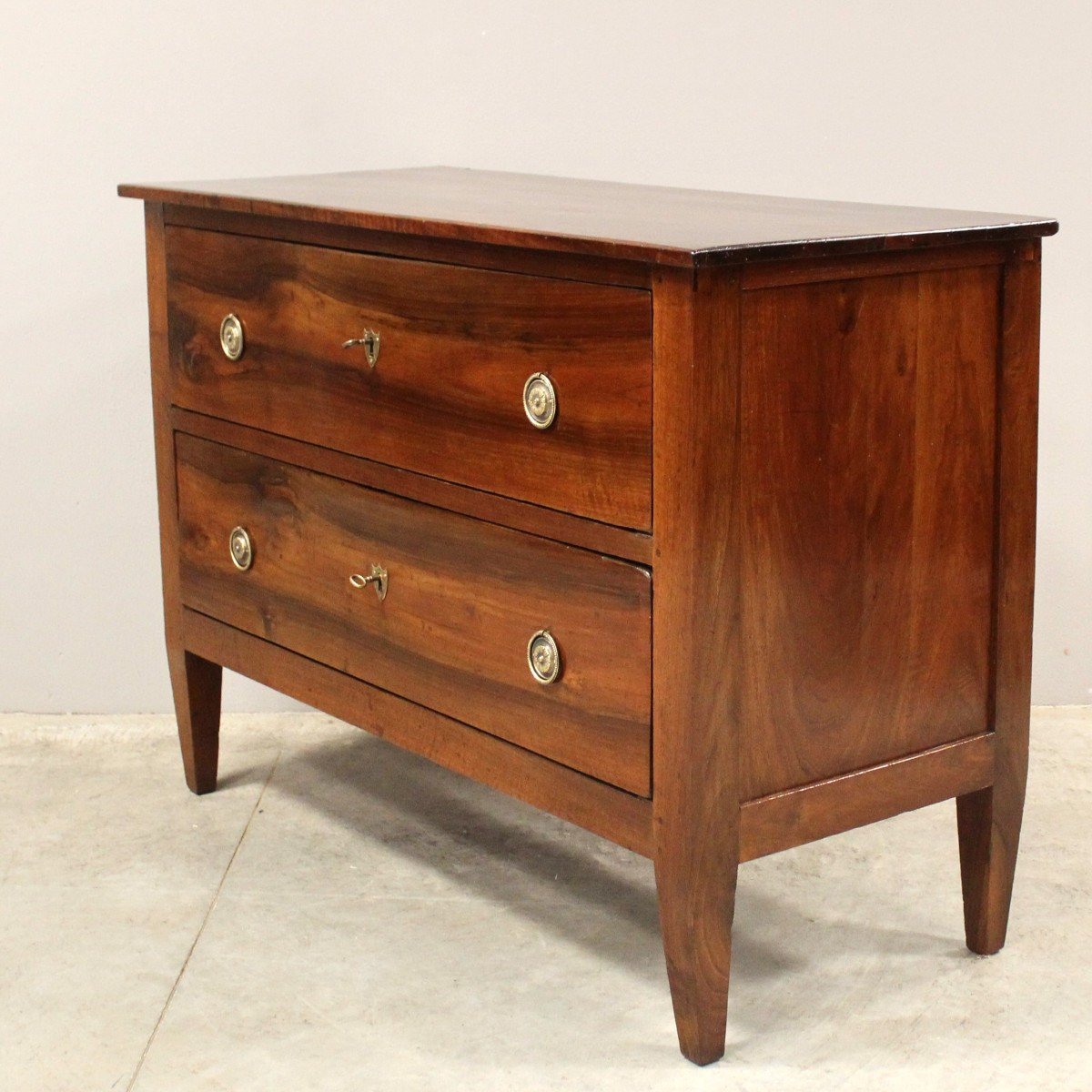 Antique Directoire Chest Of Drawers In Walnut - Italy 18th-photo-3