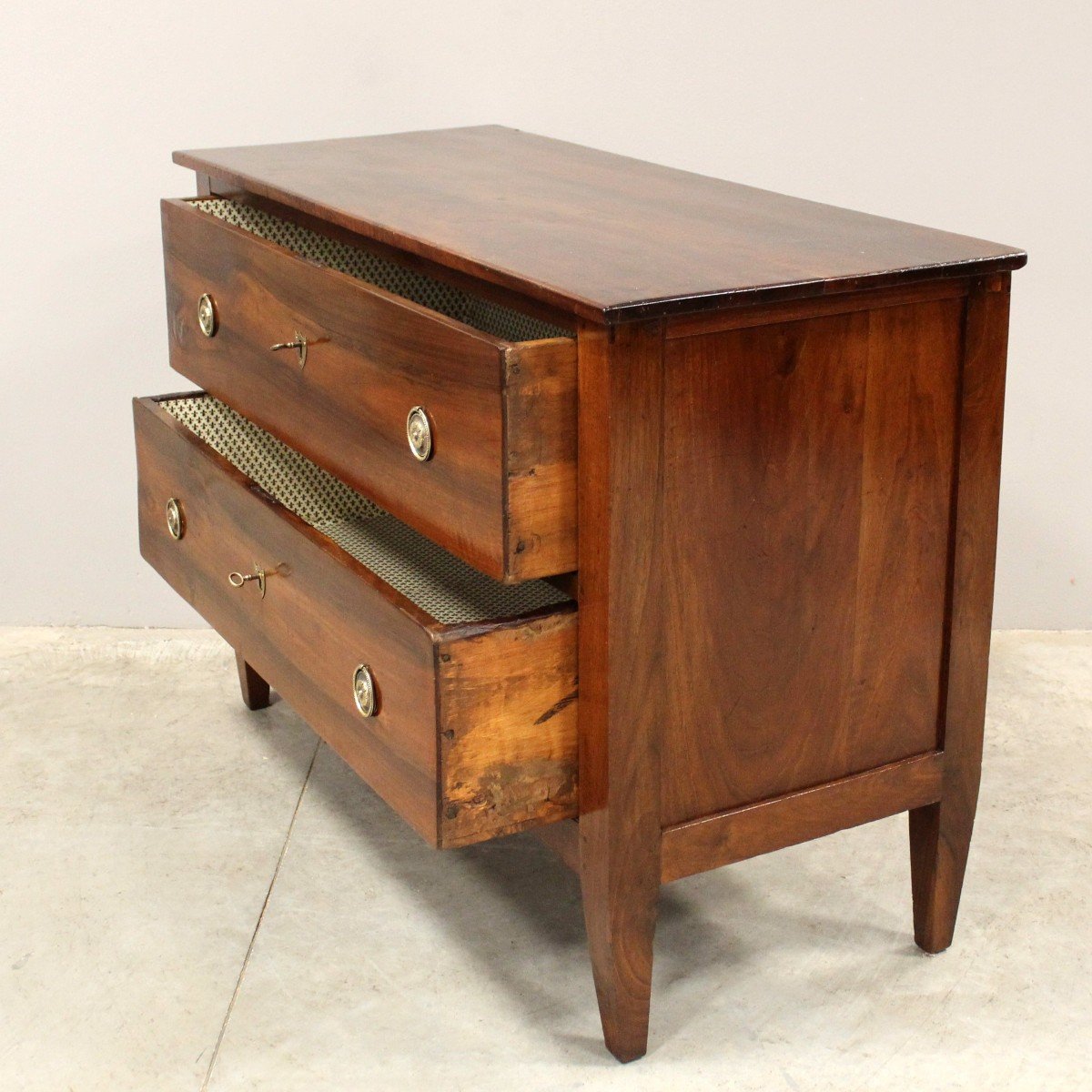Antique Directoire Chest Of Drawers In Walnut - Italy 18th-photo-1