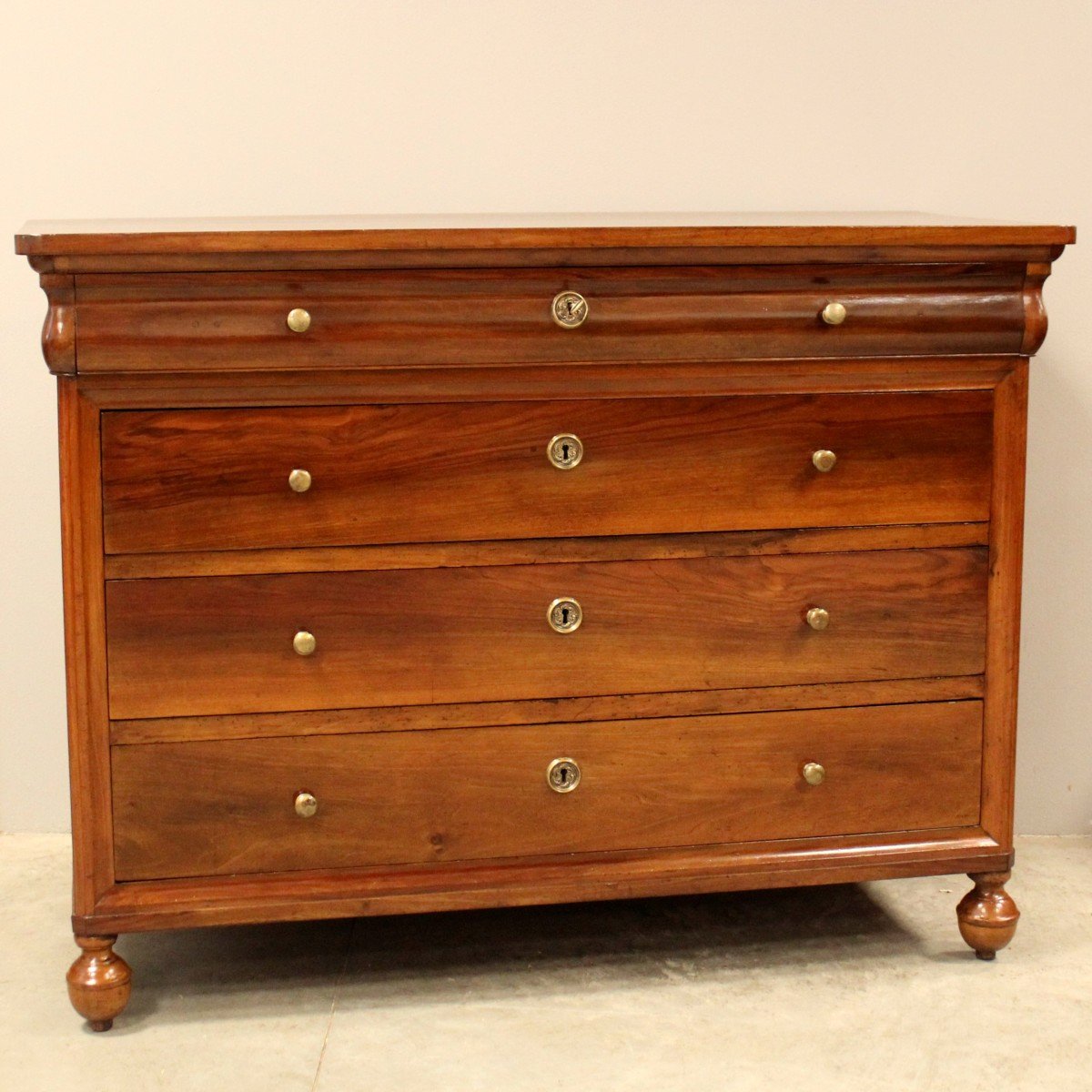 Antique Charles X Chest Of Drawers In Walnut - Italy 19th *a*