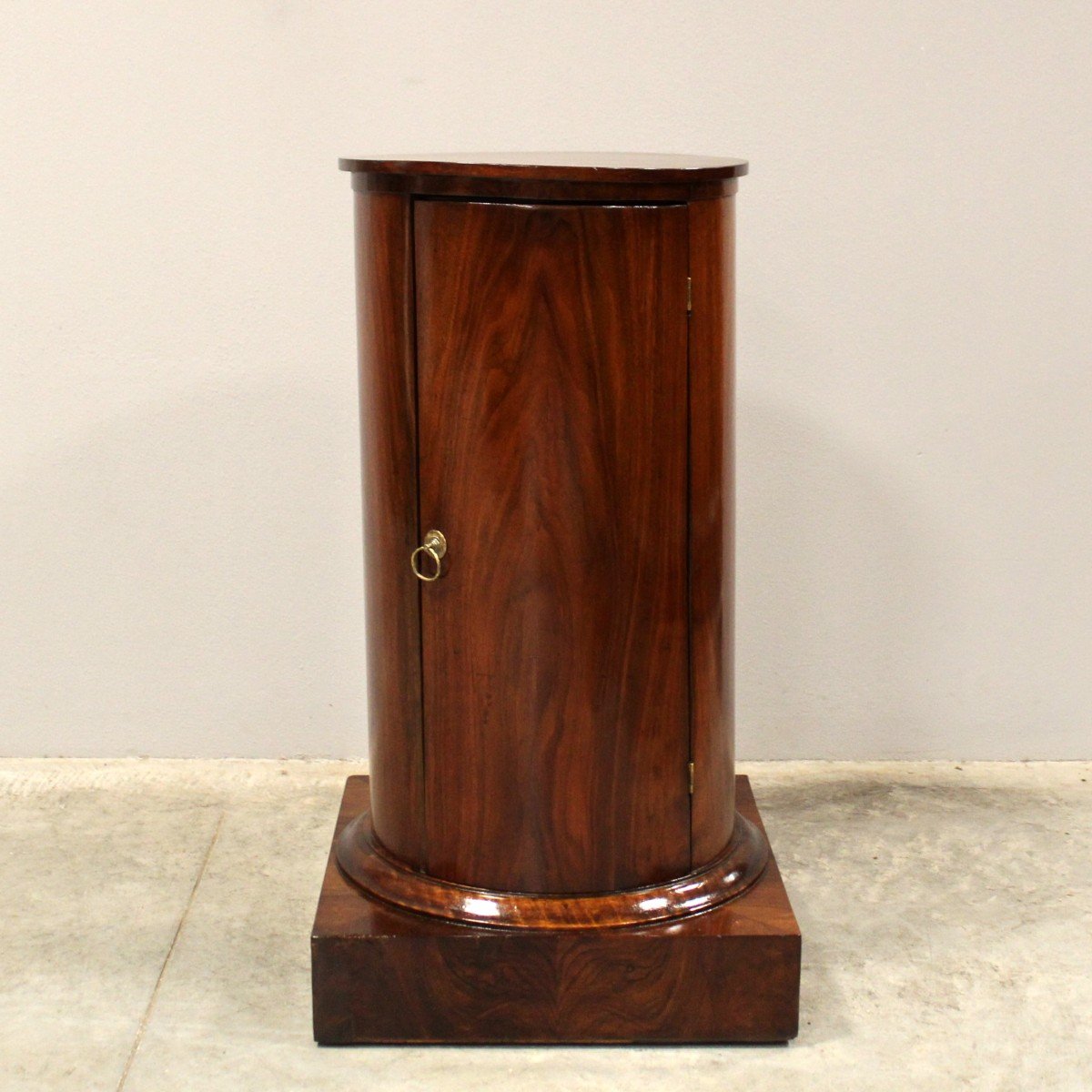 Antique Empire Cabinet Bedside Table In Walnut - Italy 19th-photo-4