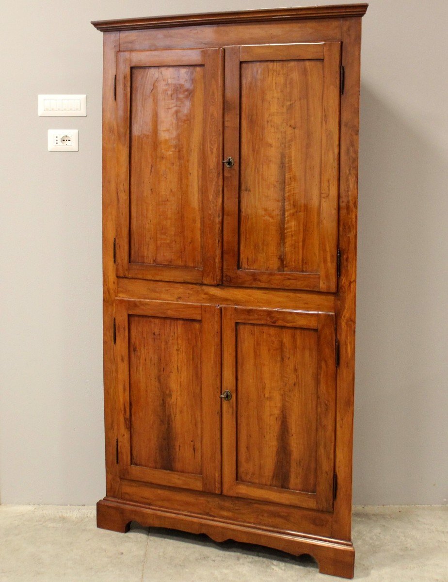 Antique Corner Cabinet Cupboard In Cherrywood - Italy 19th-photo-3